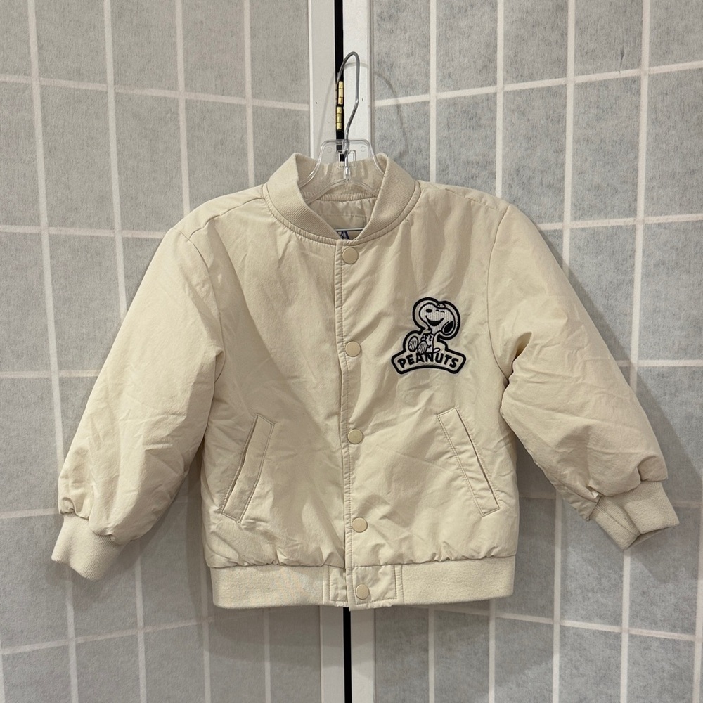 Zara x Peanuts Kids Beige Puffer Jacket Size 3T